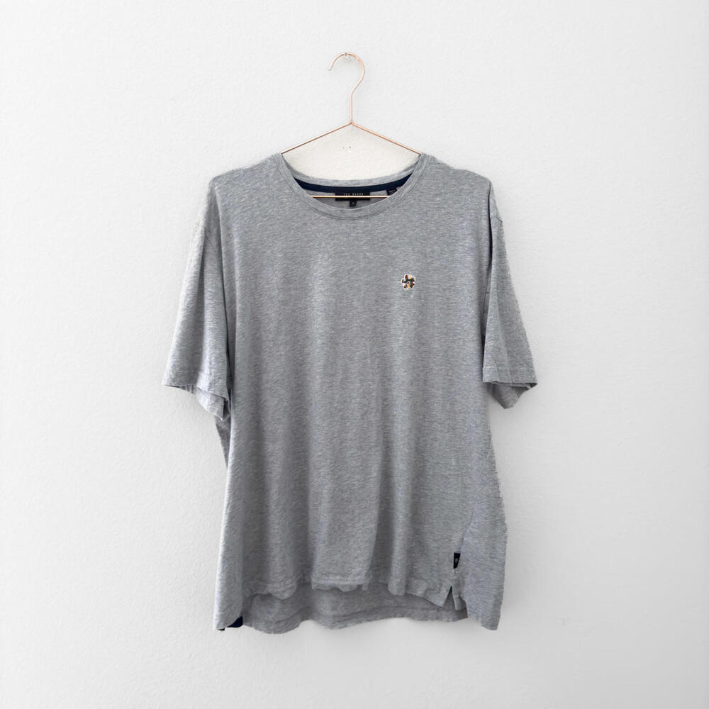 Ted Baker London Grey Crew Neck Short Sleeve T-Shirt‎ Size XL